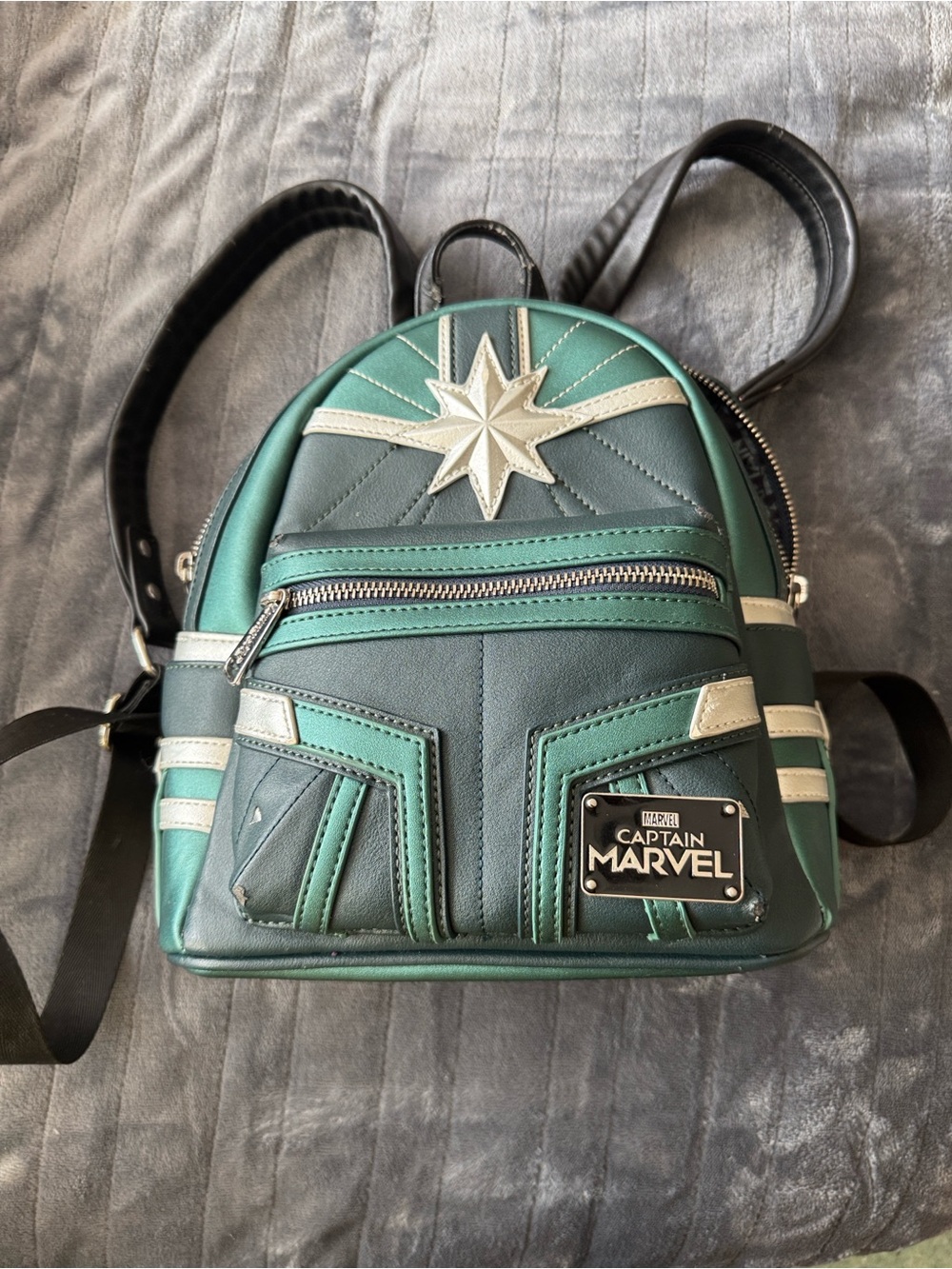 Loungefly Captain Marvel Backpack - Green and Silver Version